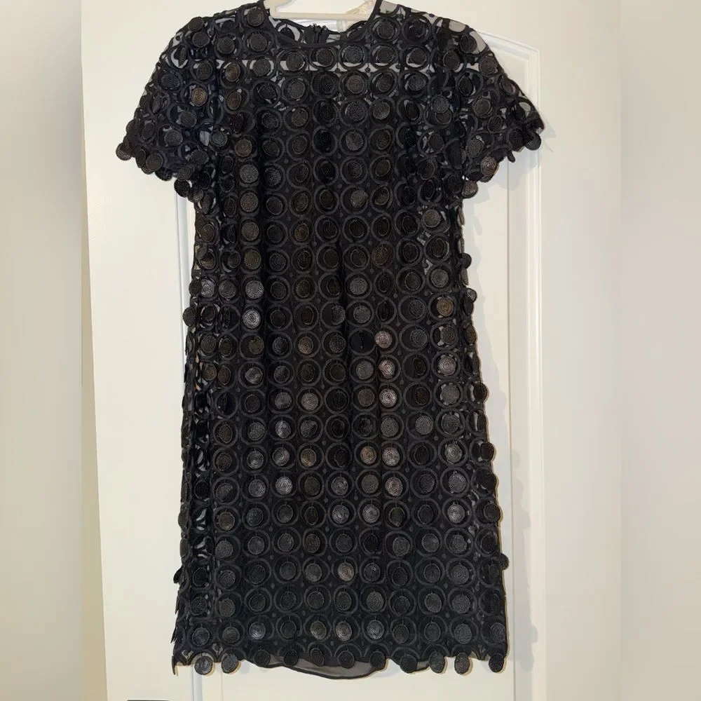 Michael Michael Kors Black Circle Lace Overlay Dress Size 2 NWT $250